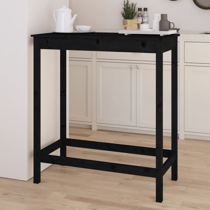 barbord 100x50x110 cm massivt fyrretræ sort