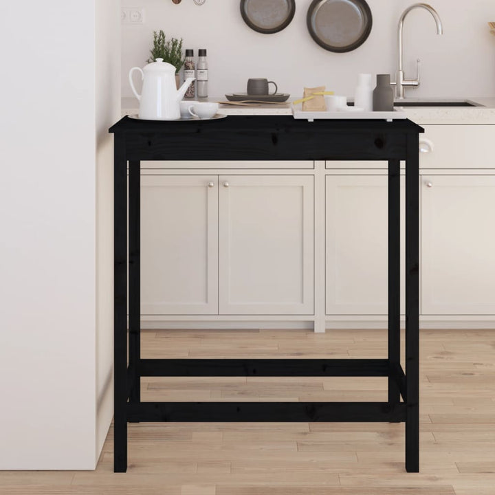 barbord 100x50x110 cm massivt fyrretræ sort