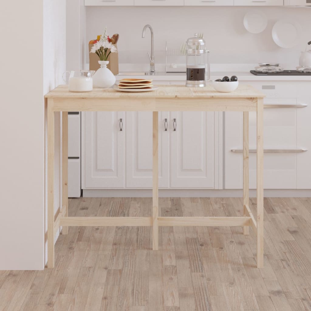 barbord 140x80x110 cm massivt fyrretræ