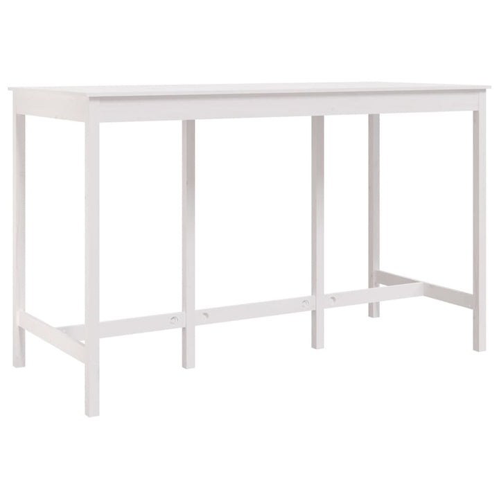 barbord 180x80x110 cm massivt fyrretræ hvid