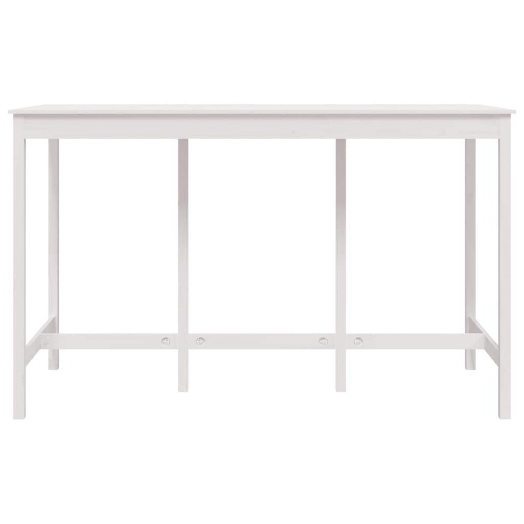 barbord 180x80x110 cm massivt fyrretræ hvid