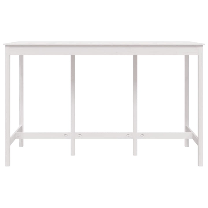 barbord 180x80x110 cm massivt fyrretræ hvid