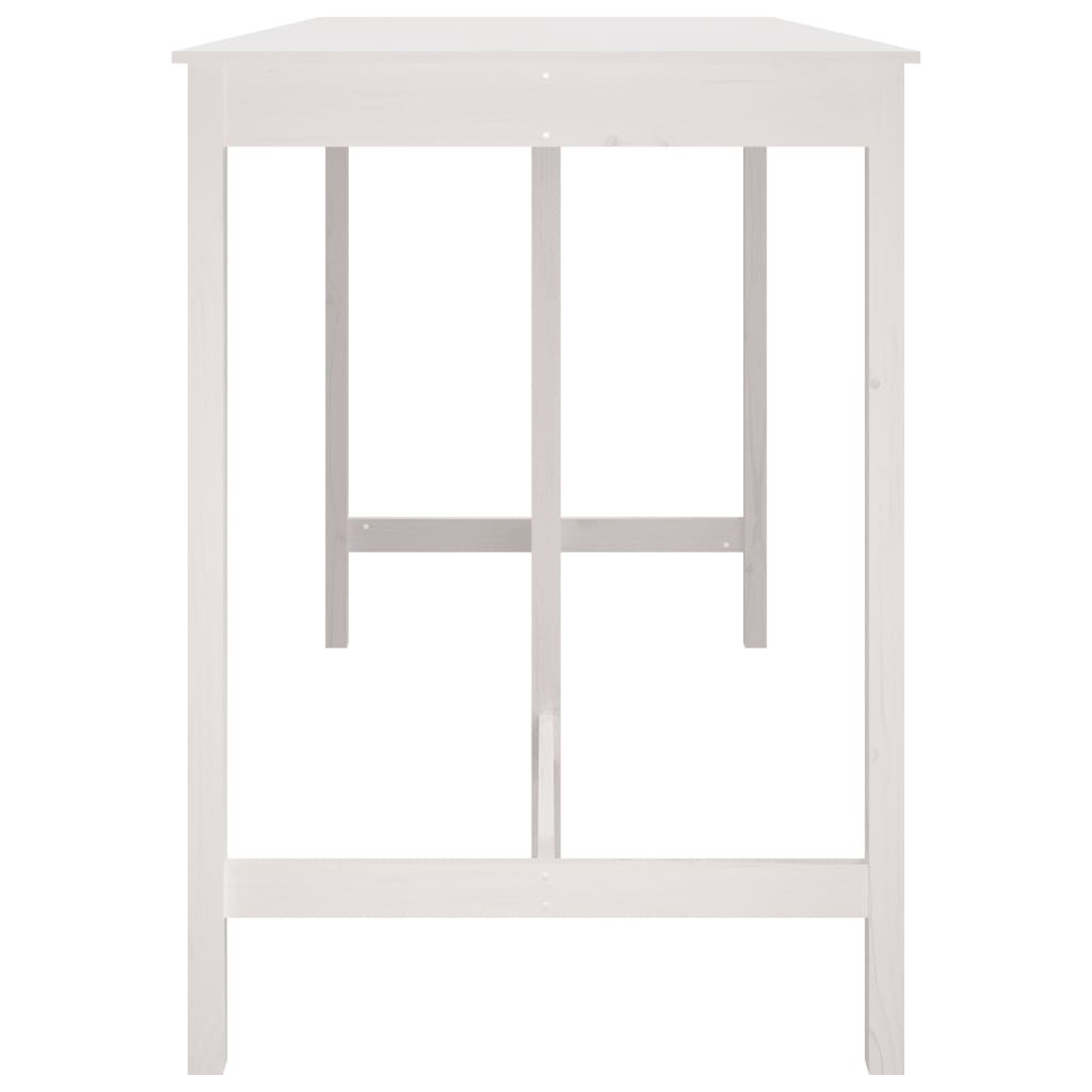 barbord 180x80x110 cm massivt fyrretræ hvid