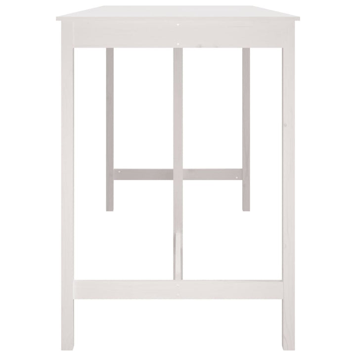 barbord 180x80x110 cm massivt fyrretræ hvid