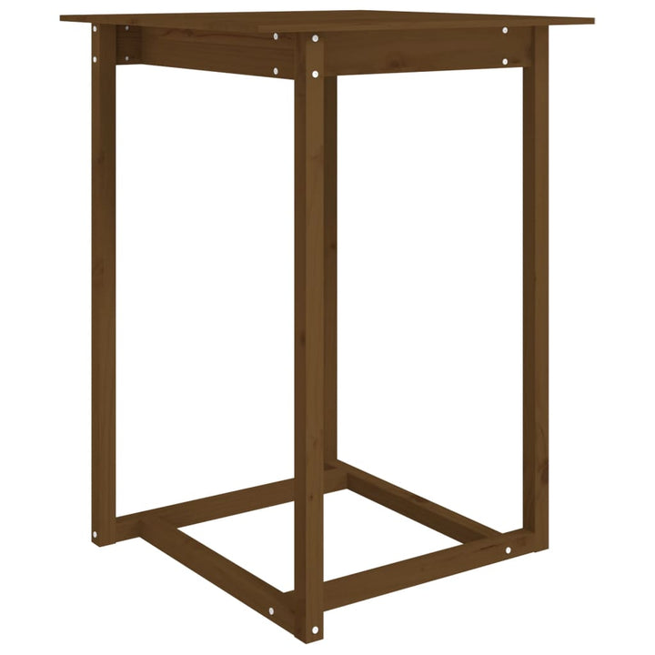 barbord 80x80x110 cm massivt fyrretræ gyldenbrun