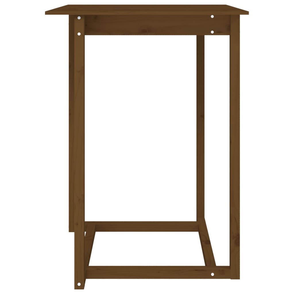 barbord 80x80x110 cm massivt fyrretræ gyldenbrun