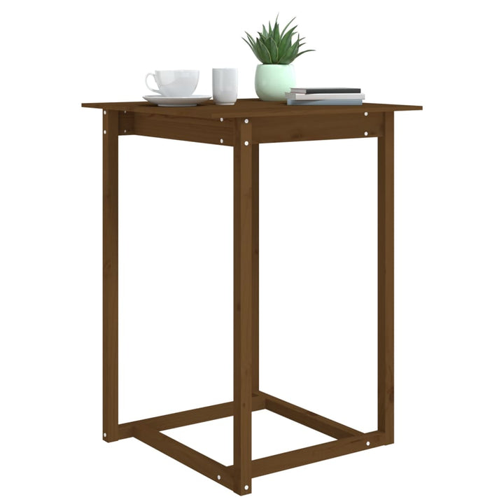 barbord 80x80x110 cm massivt fyrretræ gyldenbrun