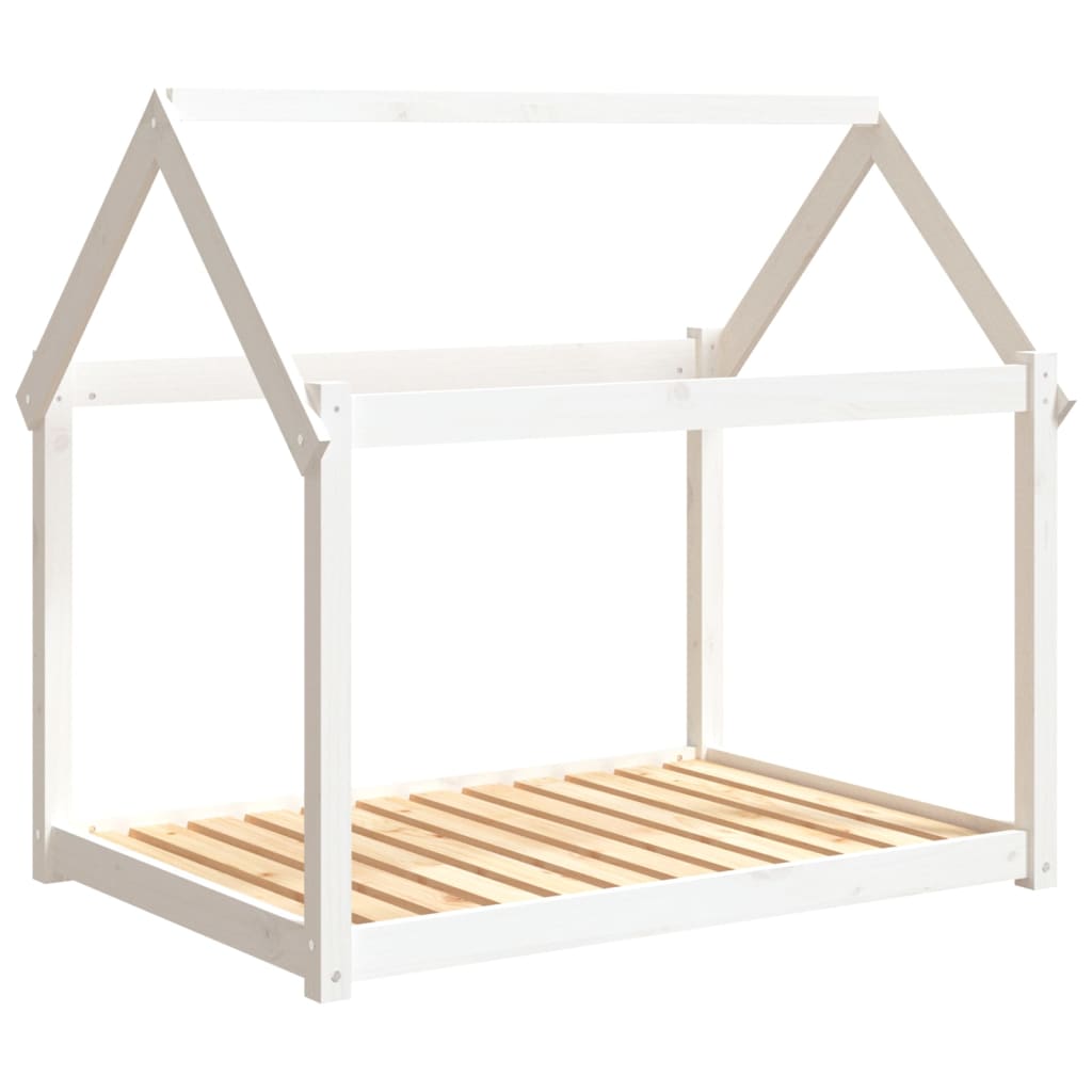 hundeseng 111x80x100 cm massivt fyrretræ hvid