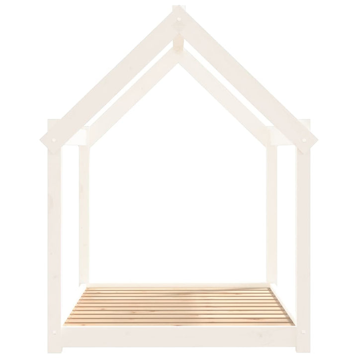 hundeseng 111x80x100 cm massivt fyrretræ hvid