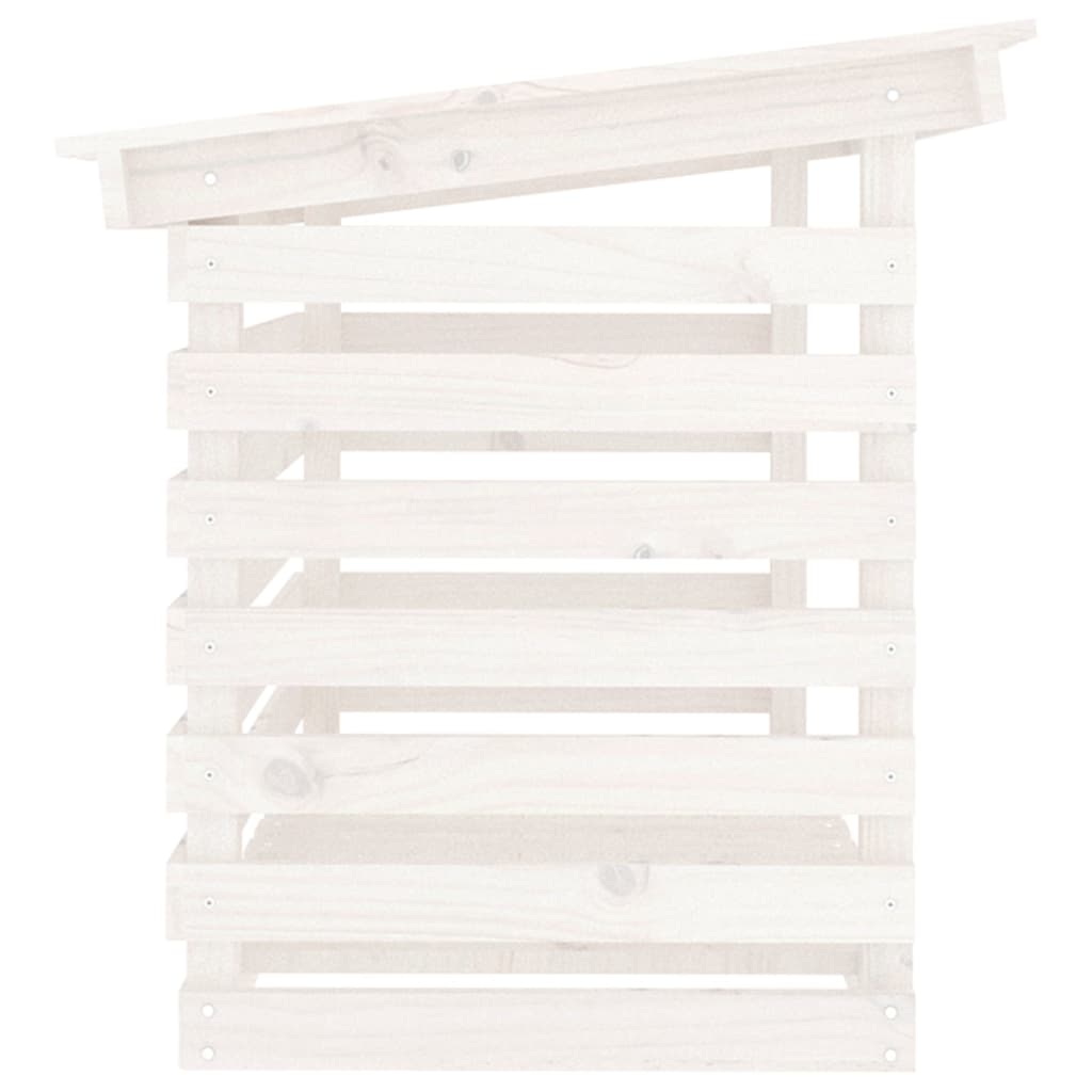 brændestativ 108x73x79 cm massivt fyrretræ hvid