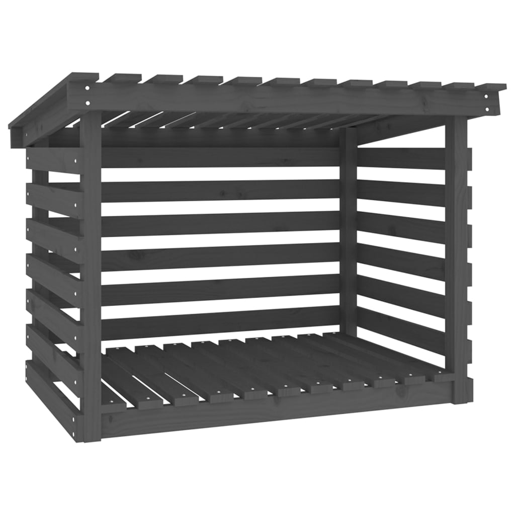 brændestativ 108x73x79 cm massivt fyrretræ grå