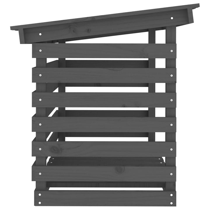 brændestativ 108x73x79 cm massivt fyrretræ grå