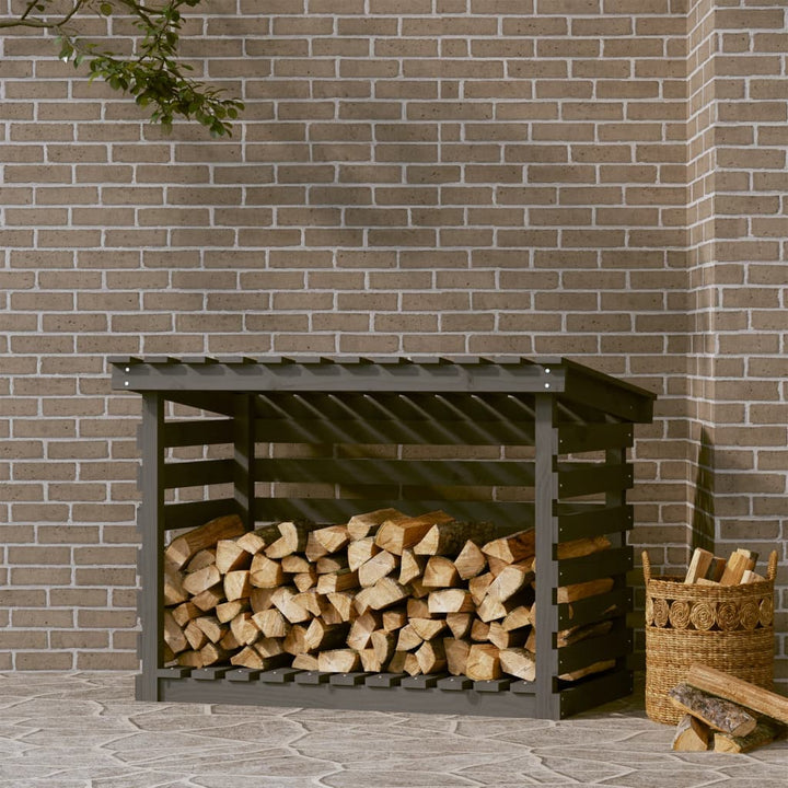 brændestativ 108x73x79 cm massivt fyrretræ grå