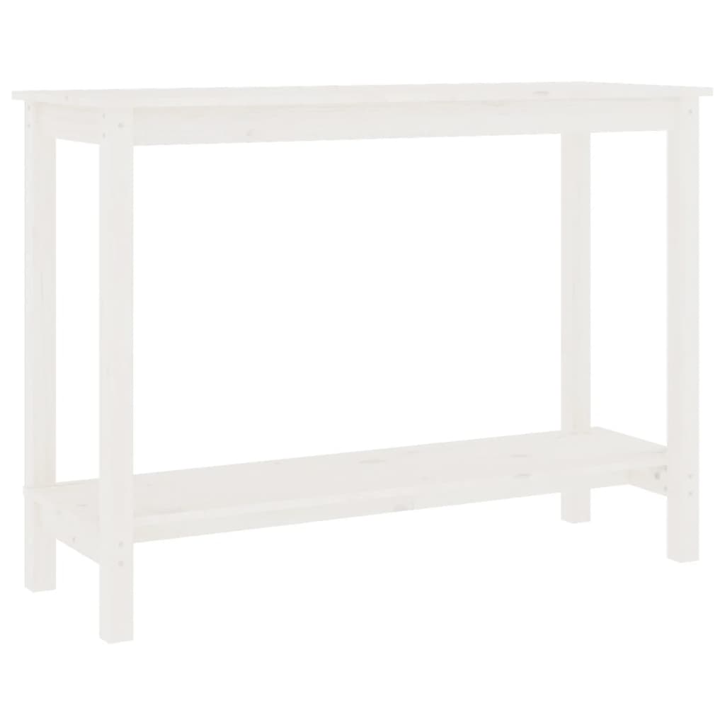 konsolbord 110x40x80 cm massivt fyrretræ hvid