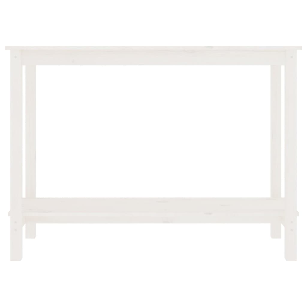 konsolbord 110x40x80 cm massivt fyrretræ hvid