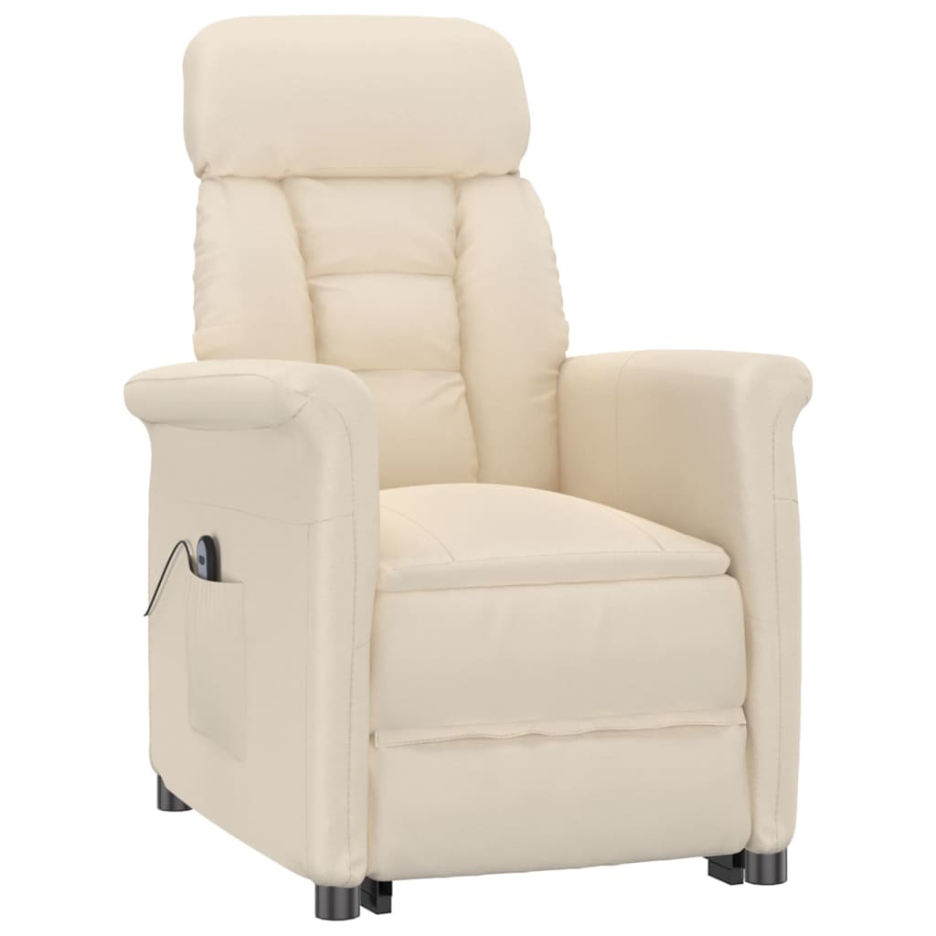 eldrevet lænestol mikrofiberstof beige