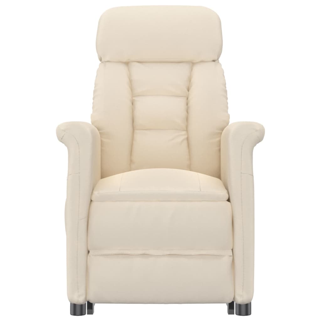 eldrevet lænestol mikrofiberstof beige