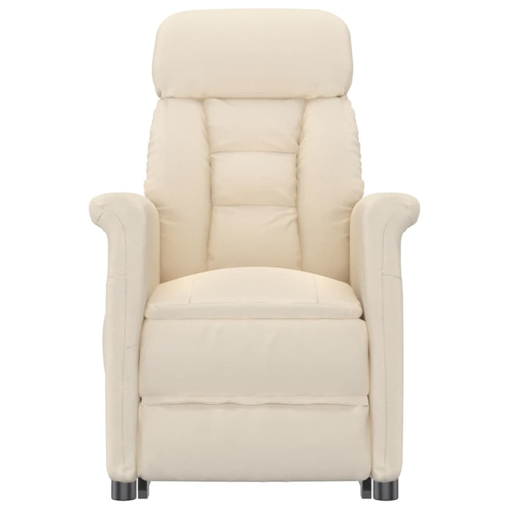 eldrevet lænestol mikrofiberstof beige