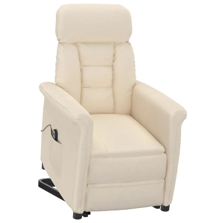 eldrevet lænestol mikrofiberstof beige