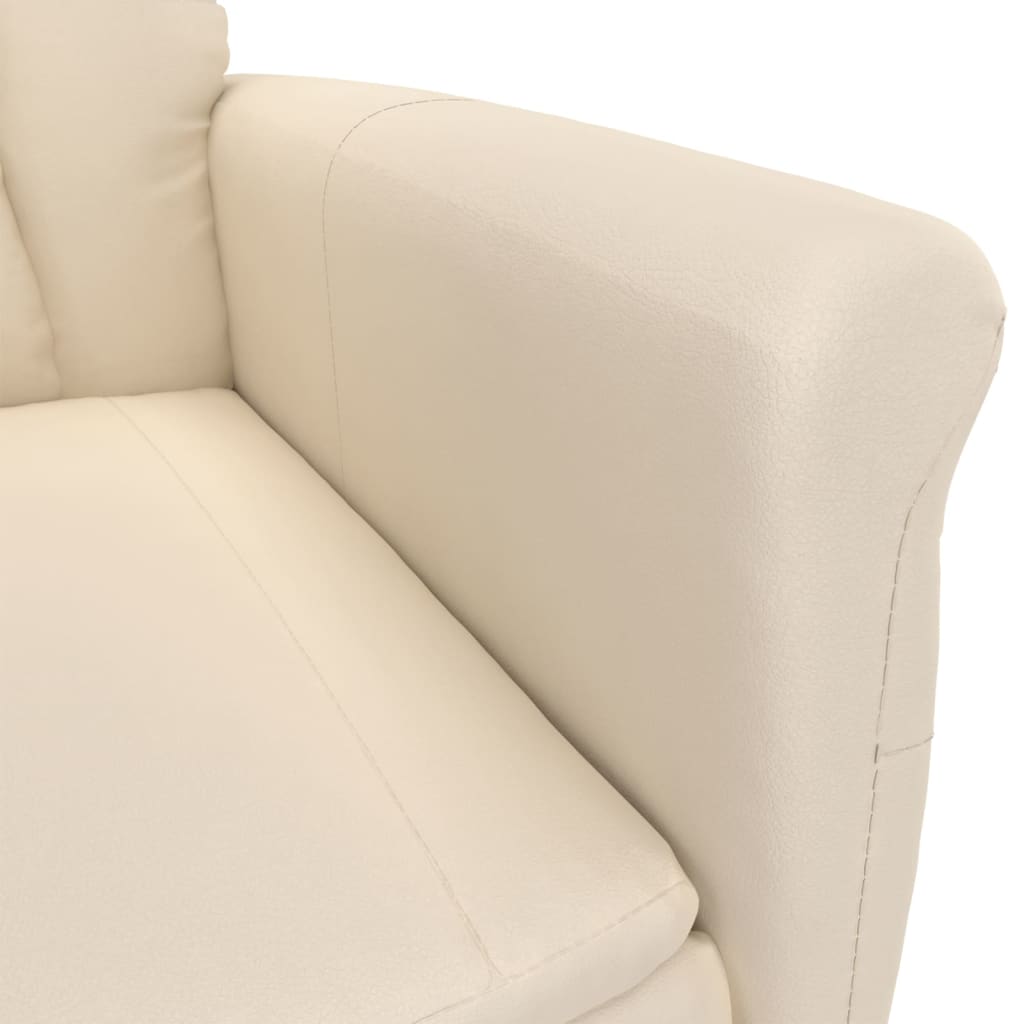 eldrevet lænestol mikrofiberstof beige