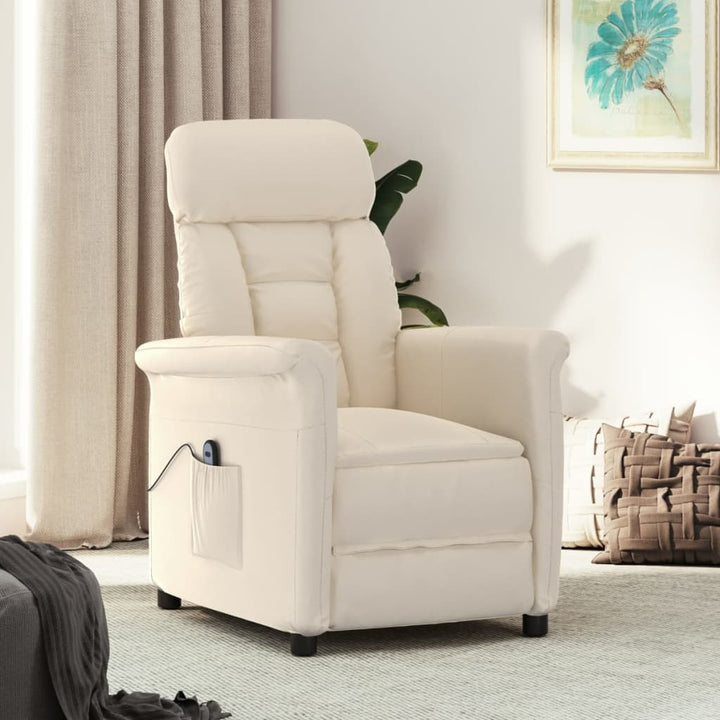 eldrevet lænestol mikrofiberstof beige