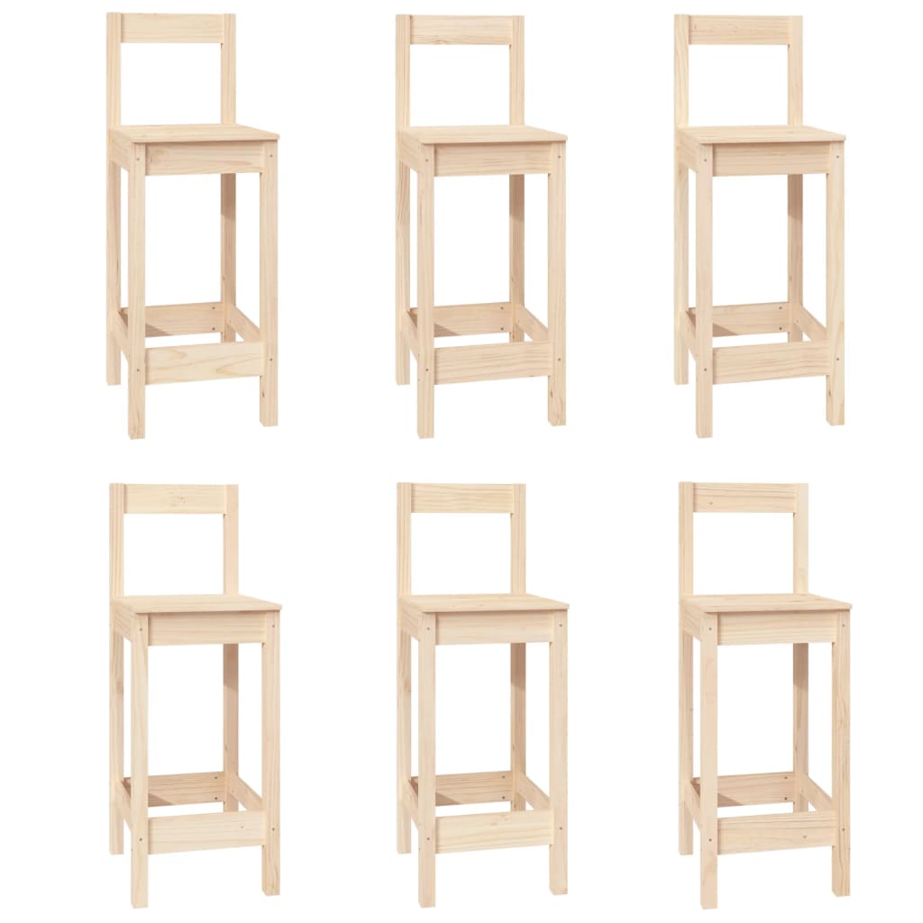 barsæt 7 dele massivt fyrretræ