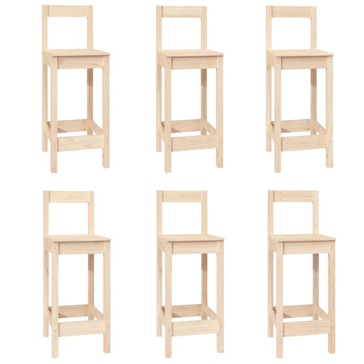 barsæt 7 dele massivt fyrretræ