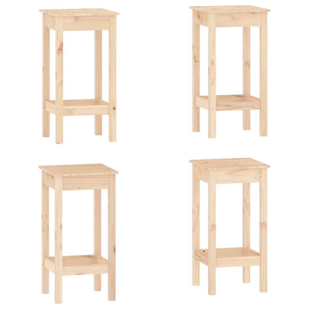 barsæt 5 dele massivt fyrretræ