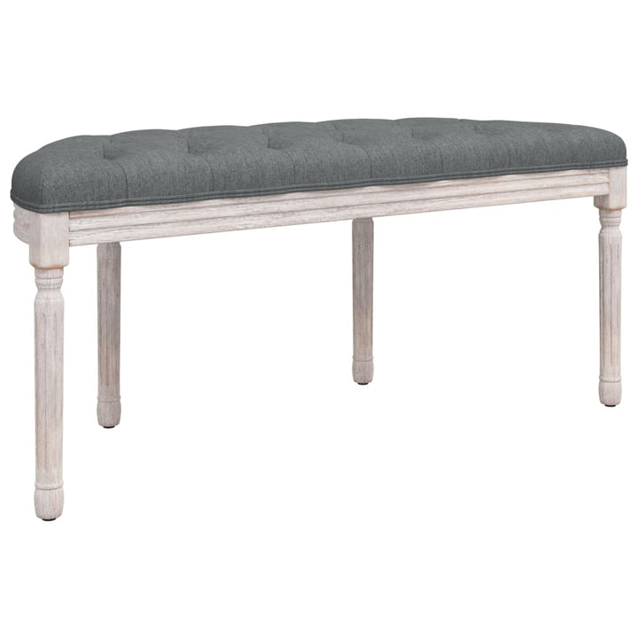 bænk 110,5x45x49 cm stof mørkegrå