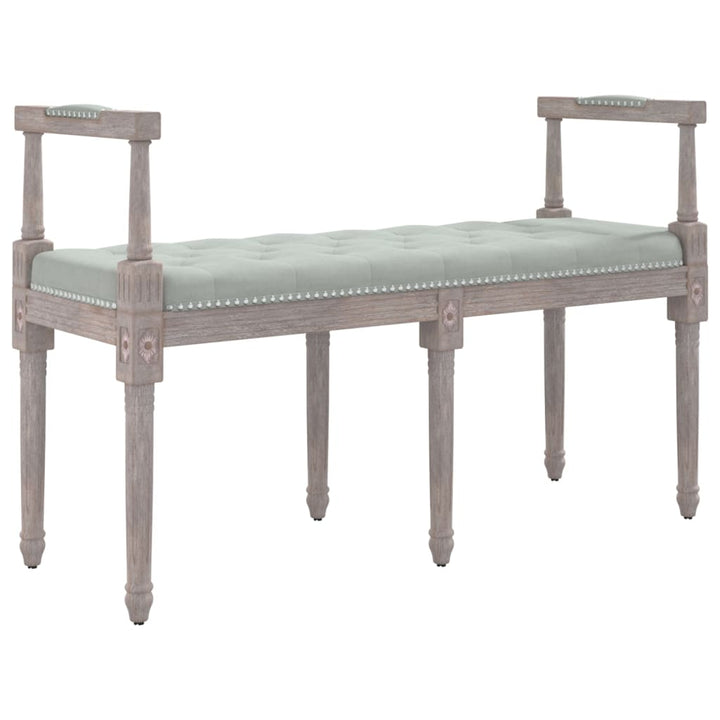 bænk 110x40x70 cm velour lysegrå