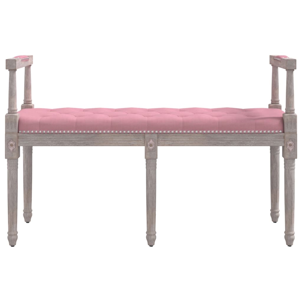 bænk 110x40x70 cm velour lyserød