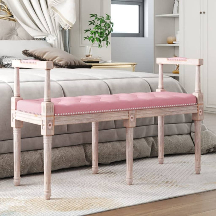 bænk 110x40x70 cm velour lyserød