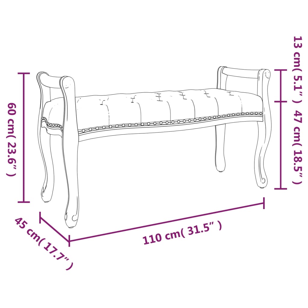 bænk 110x45x60 cm hør