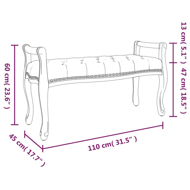 bænk 110x45x60 cm stof mørkegrå