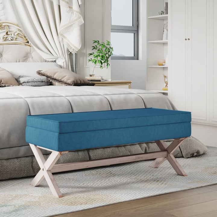 opbevaringsskammel 110x45x49 cm velour blå
