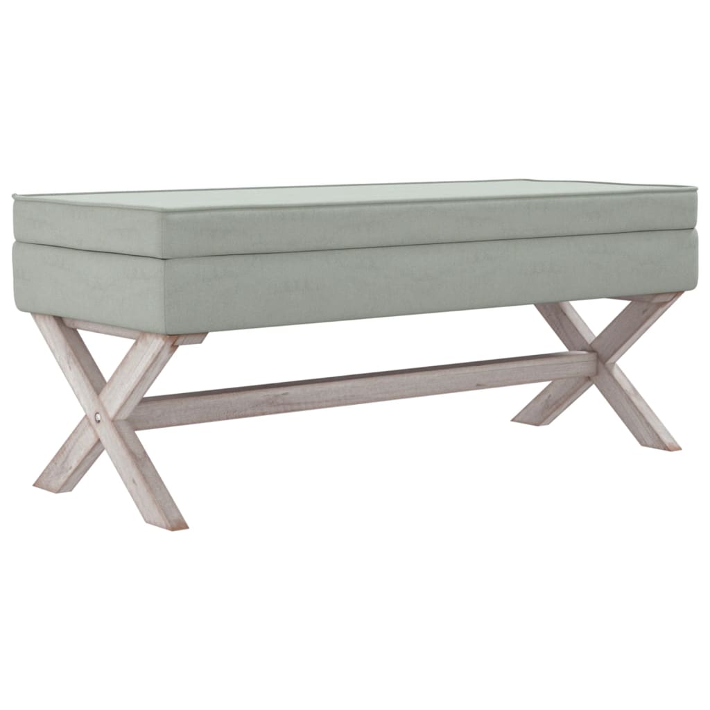 opbevaringsskammel 110x45x49 cm velour lysegrå