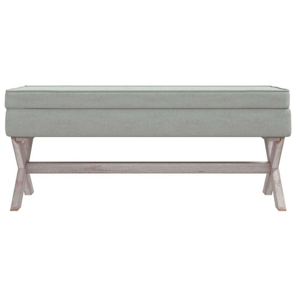 opbevaringsskammel 110x45x49 cm velour lysegrå
