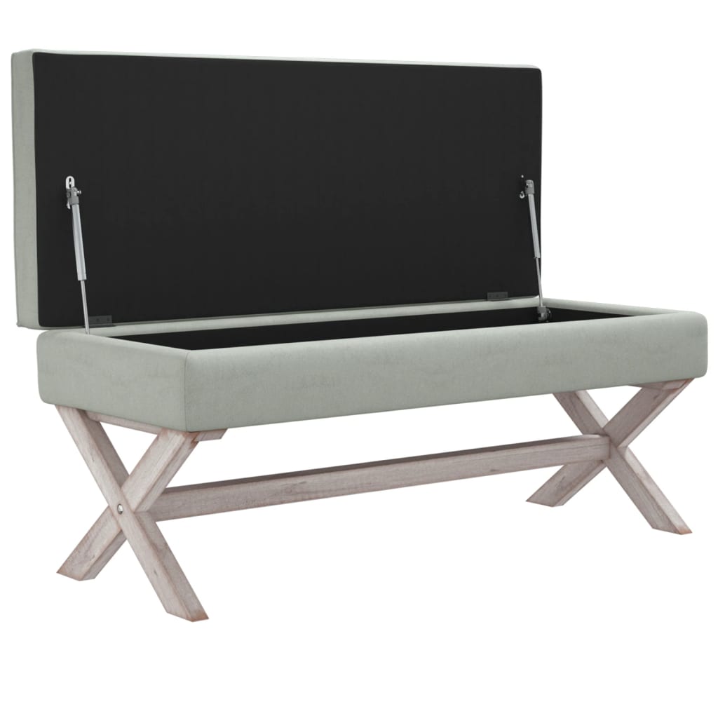 opbevaringsskammel 110x45x49 cm velour lysegrå