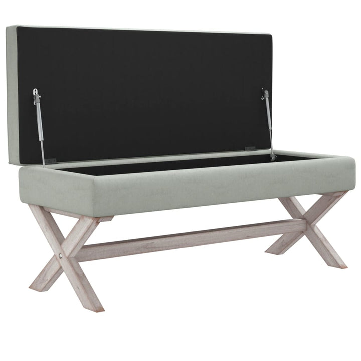 opbevaringsskammel 110x45x49 cm velour lysegrå
