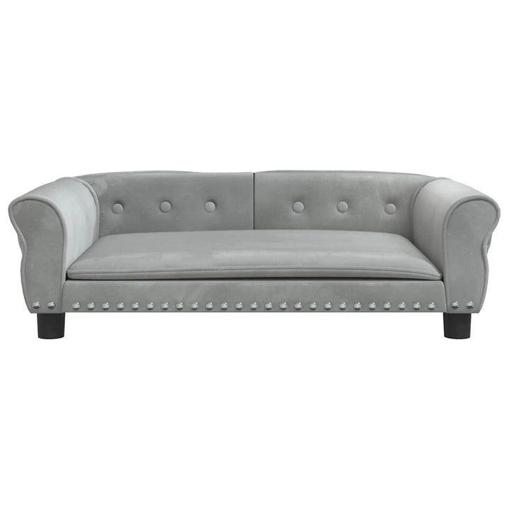 hundeseng 95x55x30 cm velour lysegrå