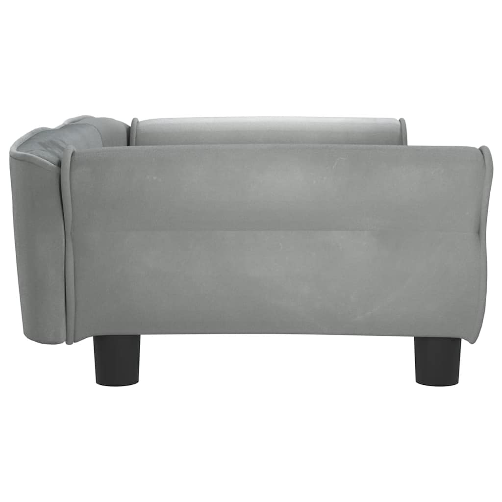 hundeseng 95x55x30 cm velour lysegrå