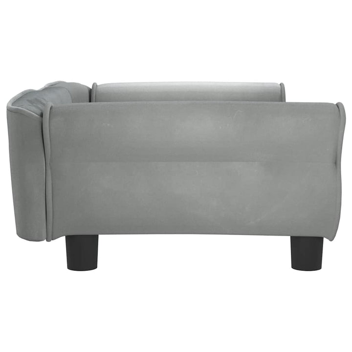 hundeseng 95x55x30 cm velour lysegrå
