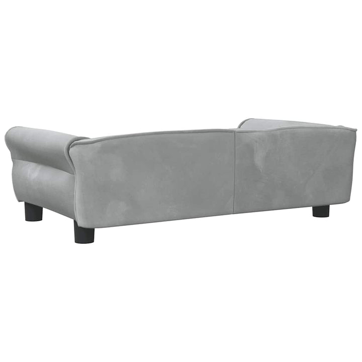 hundeseng 95x55x30 cm velour lysegrå