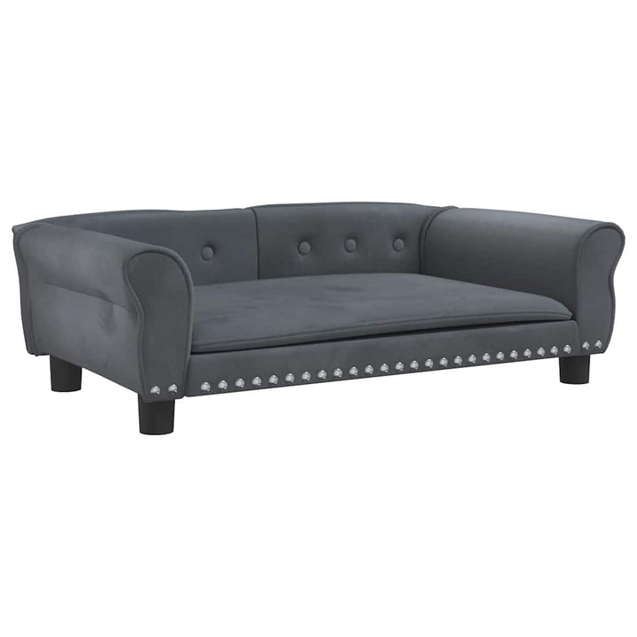hundeseng 95x55x30 cm velour mørkegrå
