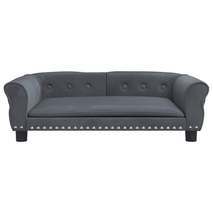 hundeseng 95x55x30 cm velour mørkegrå