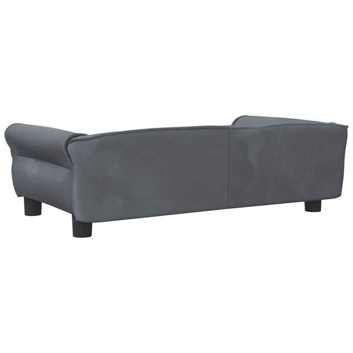 hundeseng 95x55x30 cm velour mørkegrå