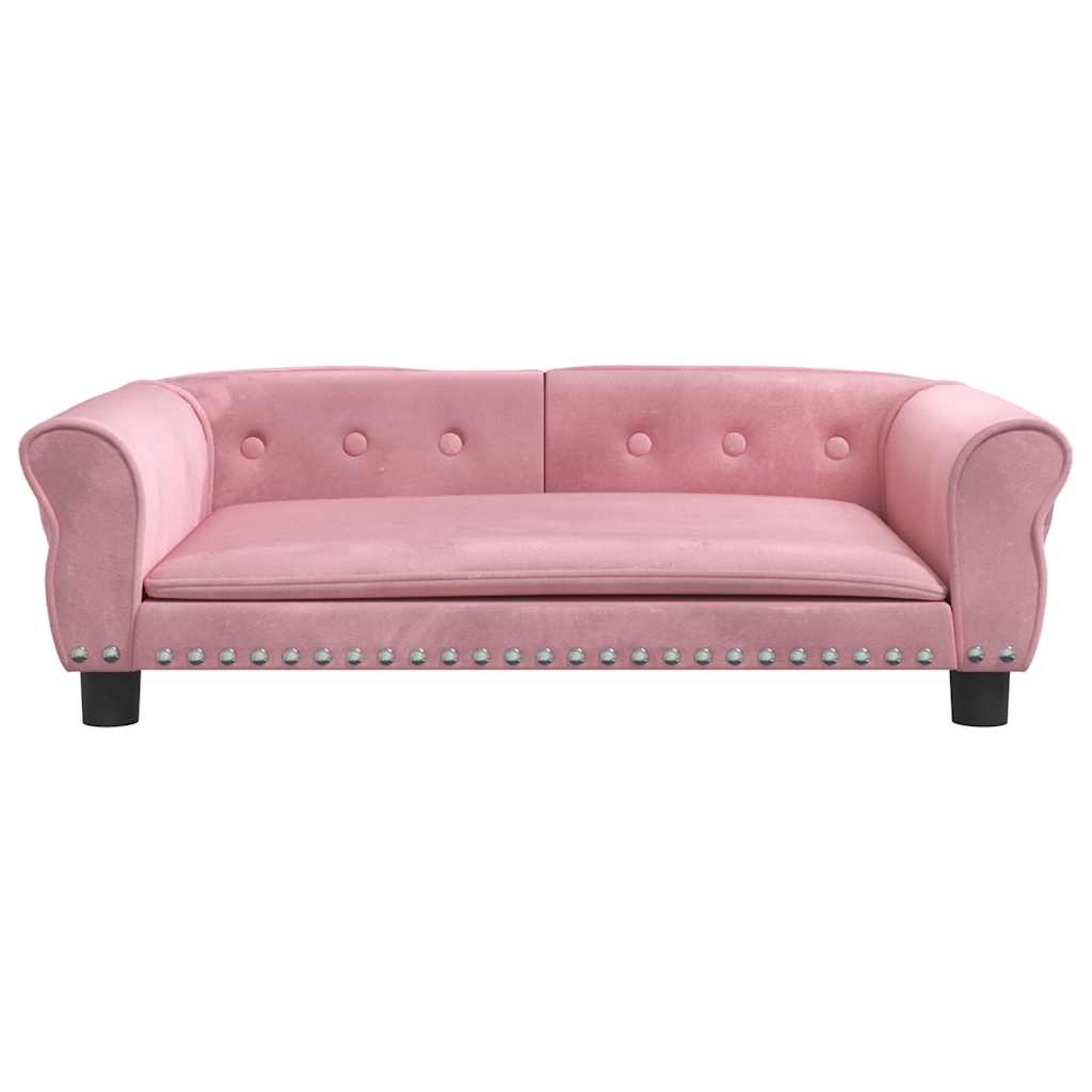 hundeseng 95x55x30 cm velour lyserød