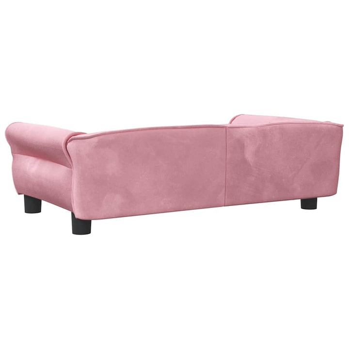 hundeseng 95x55x30 cm velour lyserød