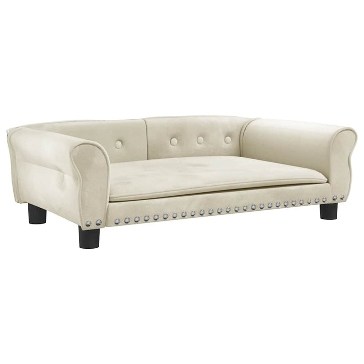 hundeseng 95x55x30 cm velour cremefarvet