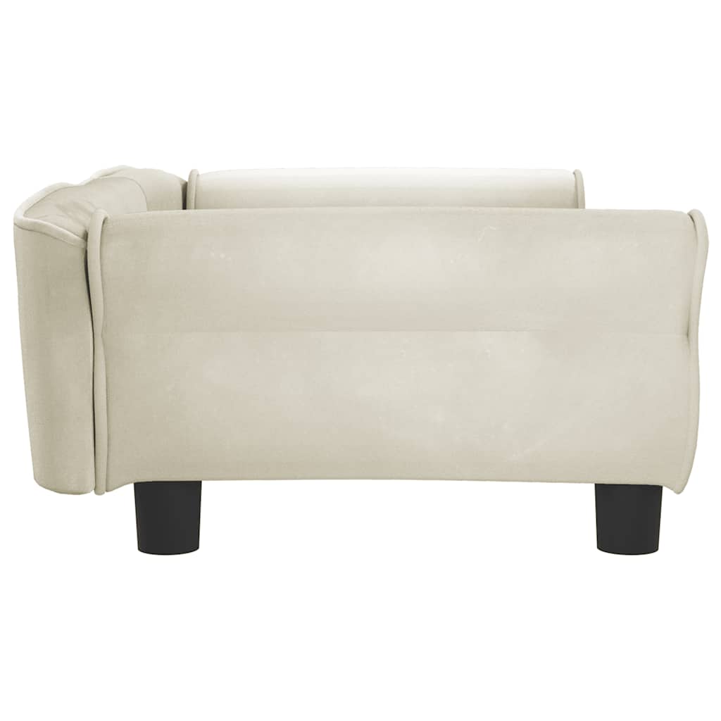 hundeseng 95x55x30 cm velour cremefarvet